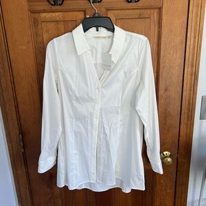 NWT Soft Surroundings White Button Down Top Size Small